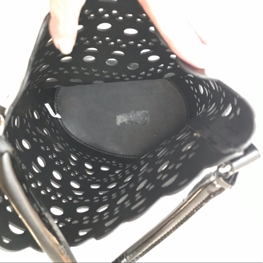 Faux Patent Leather Bucket Bag - Picture 4 of 8